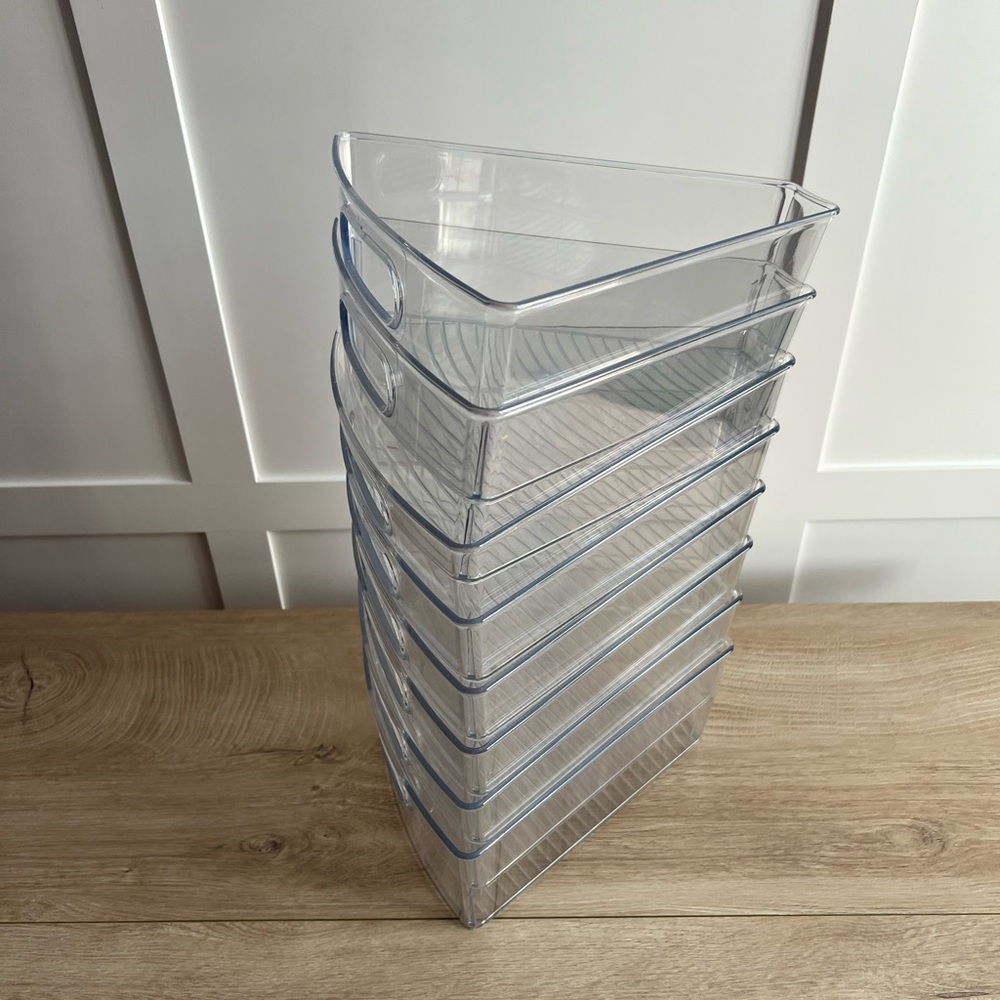 iDesign Plastic Lazy Susan Cabinet Storage Bin, clear - set of 8 - Picture 4 of 4
